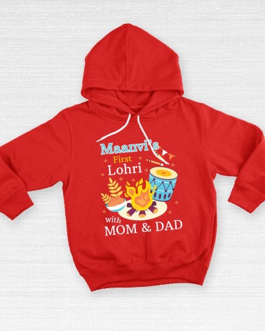 First Lohri Red T-shirt with name